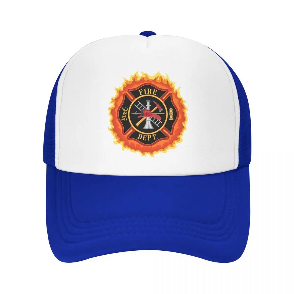 Personalized Firefighter Cross With Flames Baseball Cap Adjustable Fire Rescue FireUnisex Trucker Hat Streetwear Snapback Hats