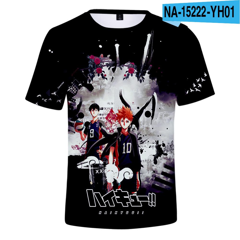 Summer Round Neck 3D Anime Print Top Fashionable Casual Short Sleeved Men's T-shirts