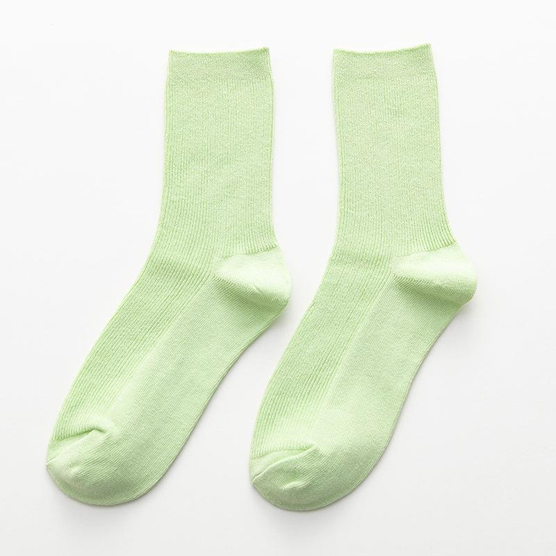 Women's Korean Style Cotton Ruffle Socks - Pastel Mid-Calf Summer Fashion