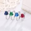 Love-shaped Red Corundum Ring Female Simulation Red Sapphire Heart-shaped Ring Versatile High-end Hand Jewelry