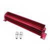 12" Finned Transmission Trans Cooler with 2 Fittings, Dual Pass Professional, High Strength,
