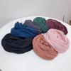 Thin Ramie Pleated Scarf Narrow Slender Cotton And Linen Japanese Literary And Artistic Solid Color Summer Neck Protection Small Shawl