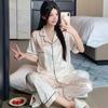 Ice Silk Women'S Pajamas Summer Light Luxury Zebra Pattern Short-Sleeved Thin Loungewear Fashion Suit