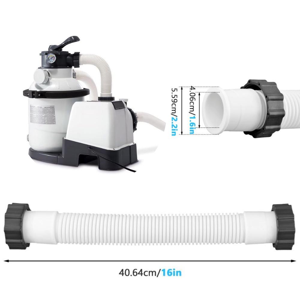 Tubo Piscina in PE Diametro 1,5" per Collegamento Pompa Filtro Intex, Lunghezza 40 cm
