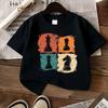 Kids Crew Neck Short Sleeve T-Shirt with Colorful Background & Chess Piece Print