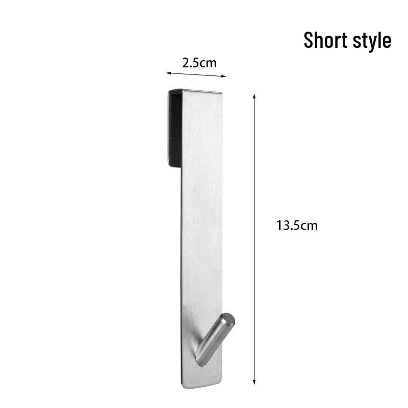Stainless Steel Detachable Hook for Glass Door - No Drilling Required, Bathroom Single Clothes Rack