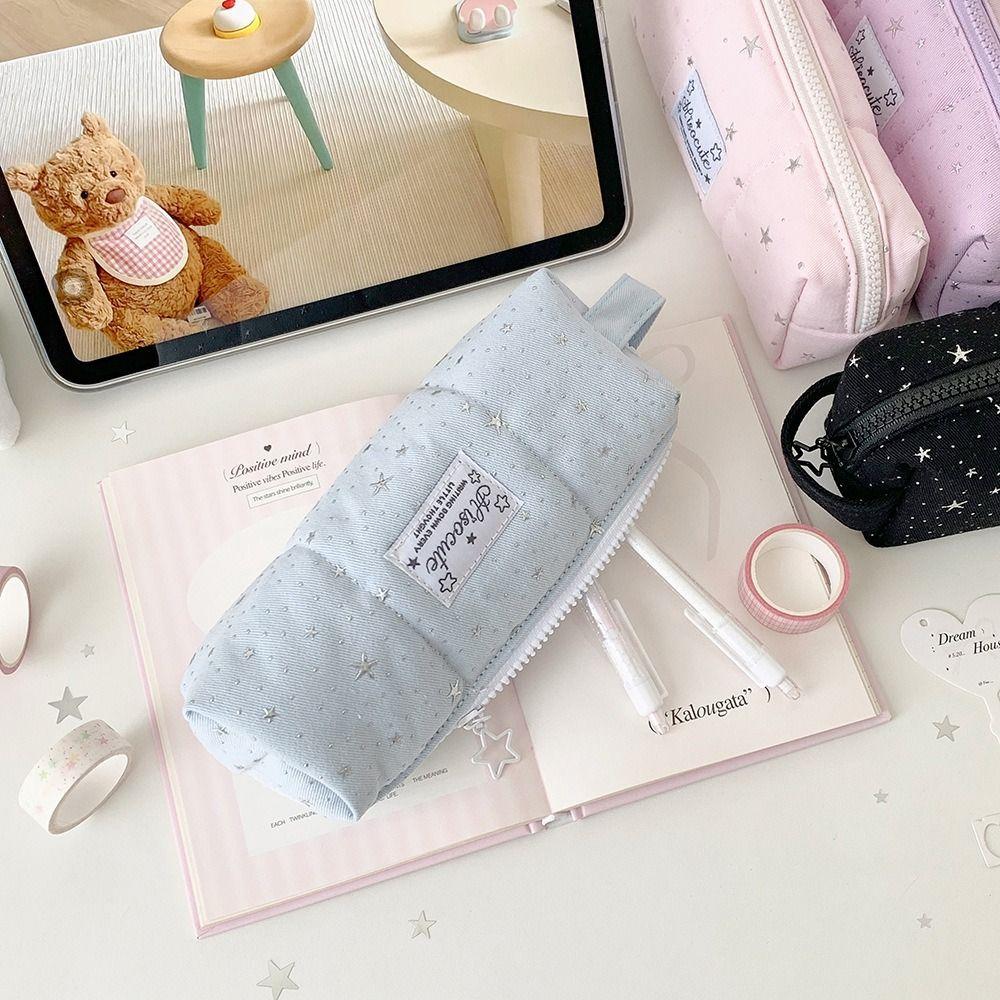 Portable Pencil Case Large Capacity Pencil Pouch Cute Pen Bag School Office Supplies
