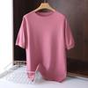 Men's Short-sleeved Sweater Spring and Summer Crew Neck Solid Color Ice Silk T-shirt Short Sleeve Knitted Base Layer