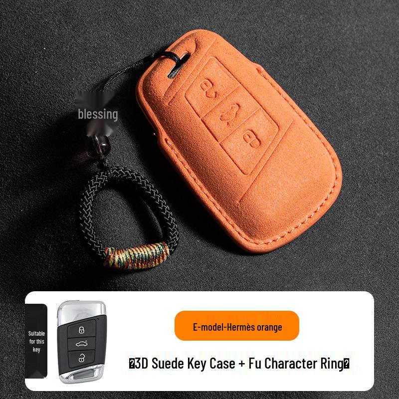 Volkswagen Wildleder Schlüsselhülle für Passat, Magotan, CC, Teramont X, Tiguan L, Tayron, Tayron X, Sagitar, Bora