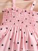 Toddler Girl Heart Smocked Dress and Hat Set Kids Beach Wear