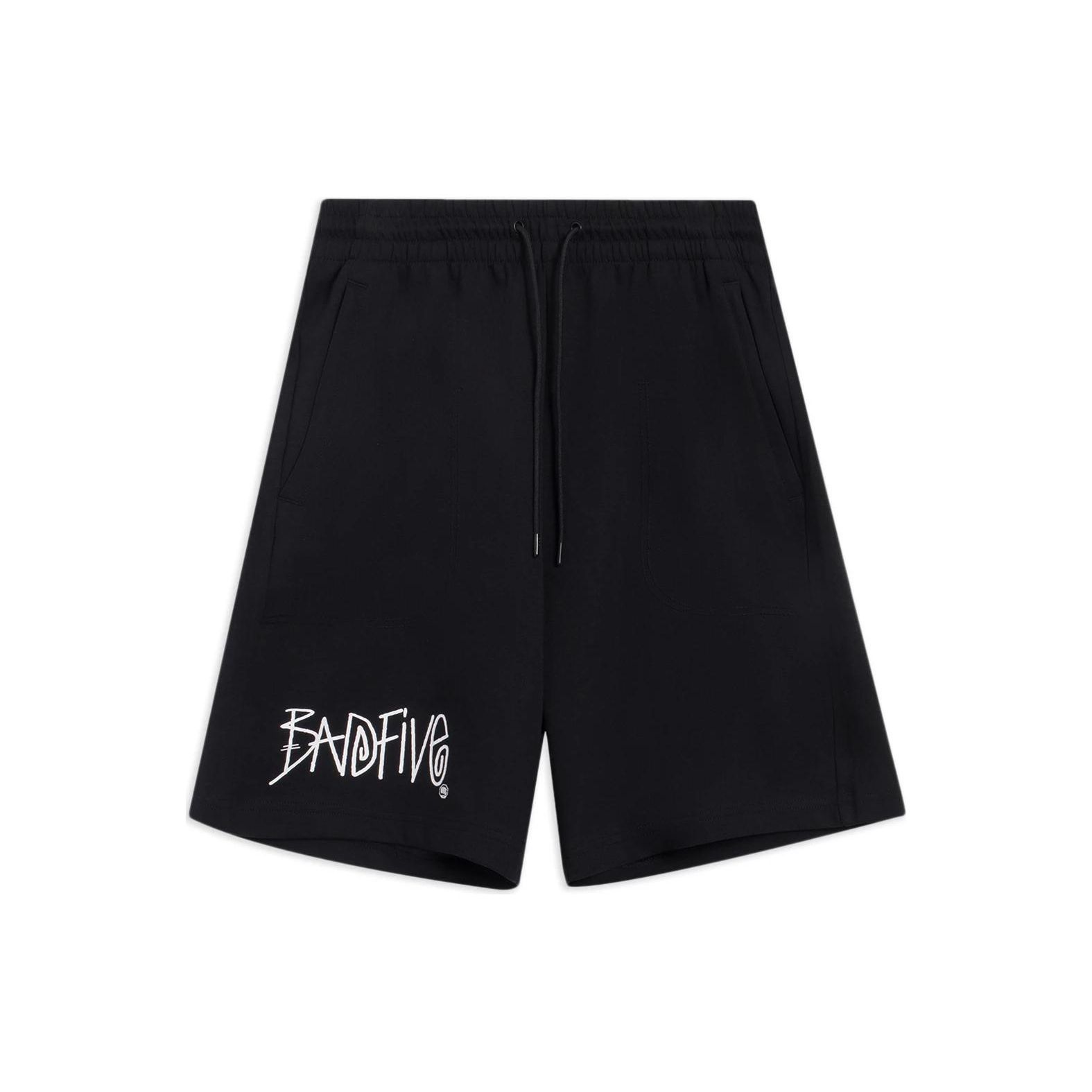 

Li Ning Badfive Letter Print Loose Shorts Men shorts Black AKSS379-2 S