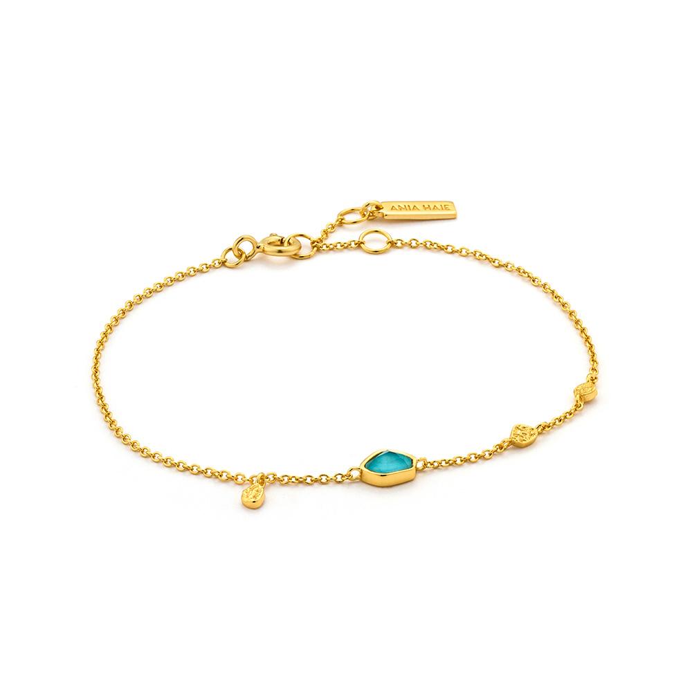 Ania Haie Turquoise Disc 925 Silver Bracelet B014-01G
