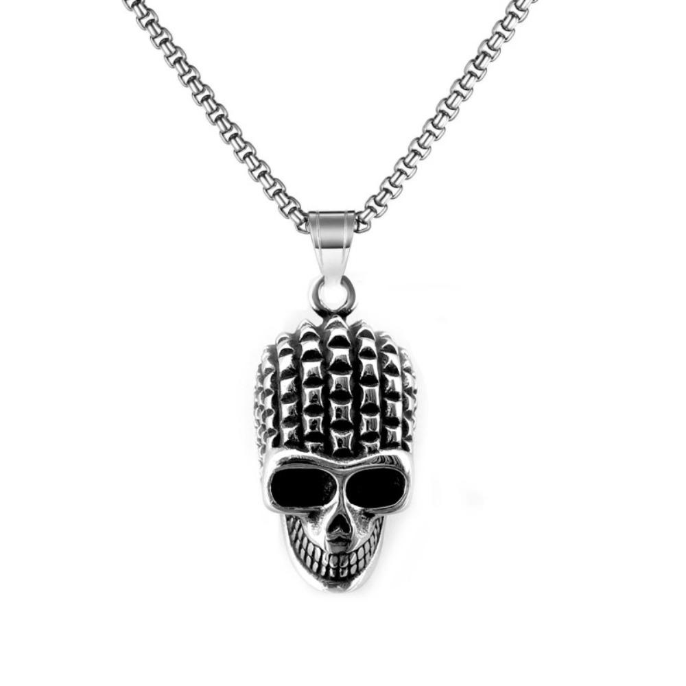 Vintage Viking Iron Triangle Shield Titanium Steel Pendant Necklace for Men