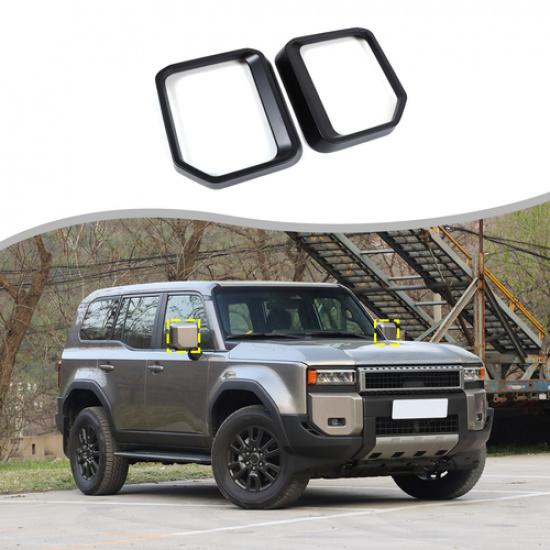 Matte Black Rear View Mirror Rain Eyebrow Trim For Toyota Land Cruiser LC250 24+