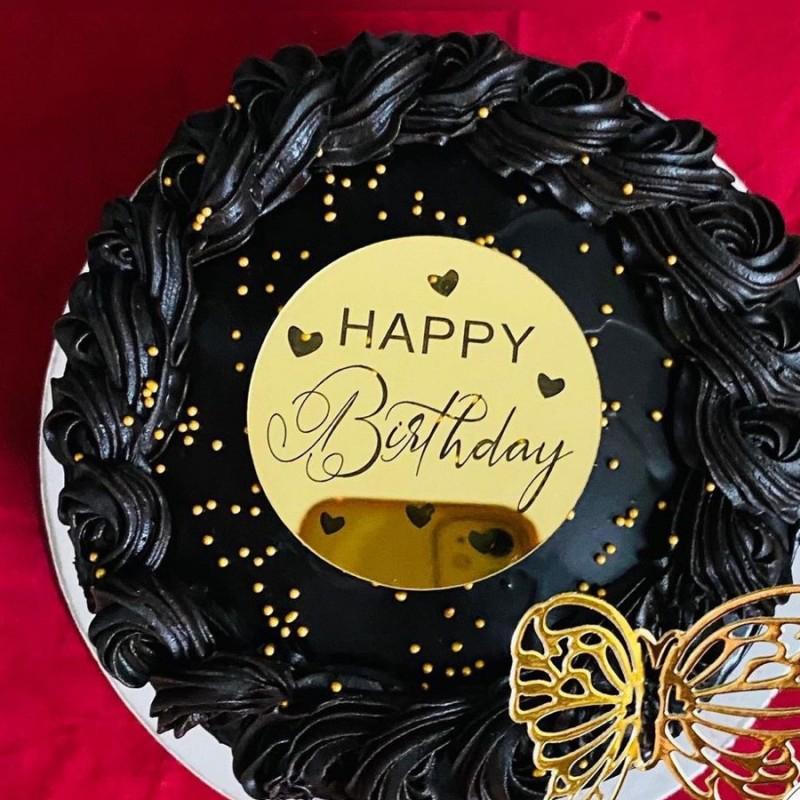 5Pcs/Set Of Circular Marked Acrylic Happy Birthday Cake Decoration Valentine'S Day Wedding Party Dessert Diy Decoration