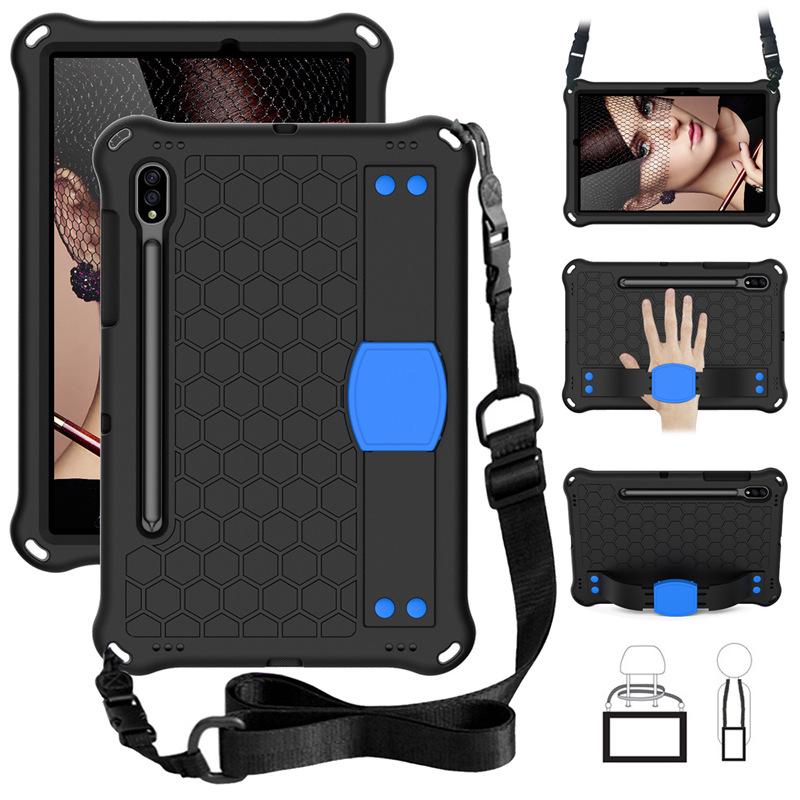 Samsung S9/S8 Tablet EVA Protective Case for Kids - Honeycomb Design with Hand Strap and Full Coverage Anti-Drop Protection.