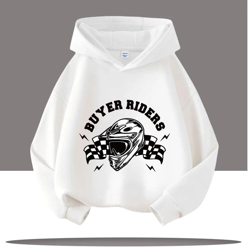 Style Boys Sport Shirt Retro Car Kids' Hooded Shirt Cartoon Print Girls' Casual Top Autumn Winter Clothing