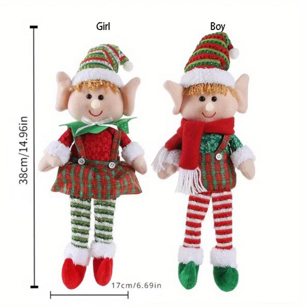 Funny Cute Long-legged Elf Ornaments Cartoon Handmade Christmas Plush Doll Unqiue Christmas Tree Hangings Ornaments New Year