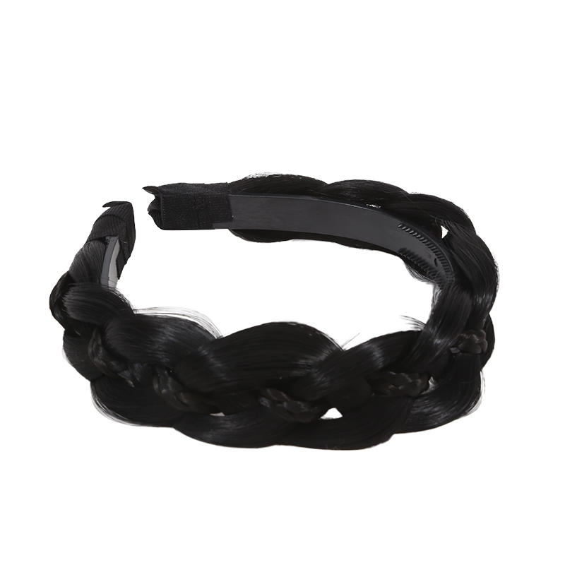 Classic Chunky Plaited Synthetic Hair Wide Braided Headband High Elasticity Braids Hair Band Hairpiece for Women
