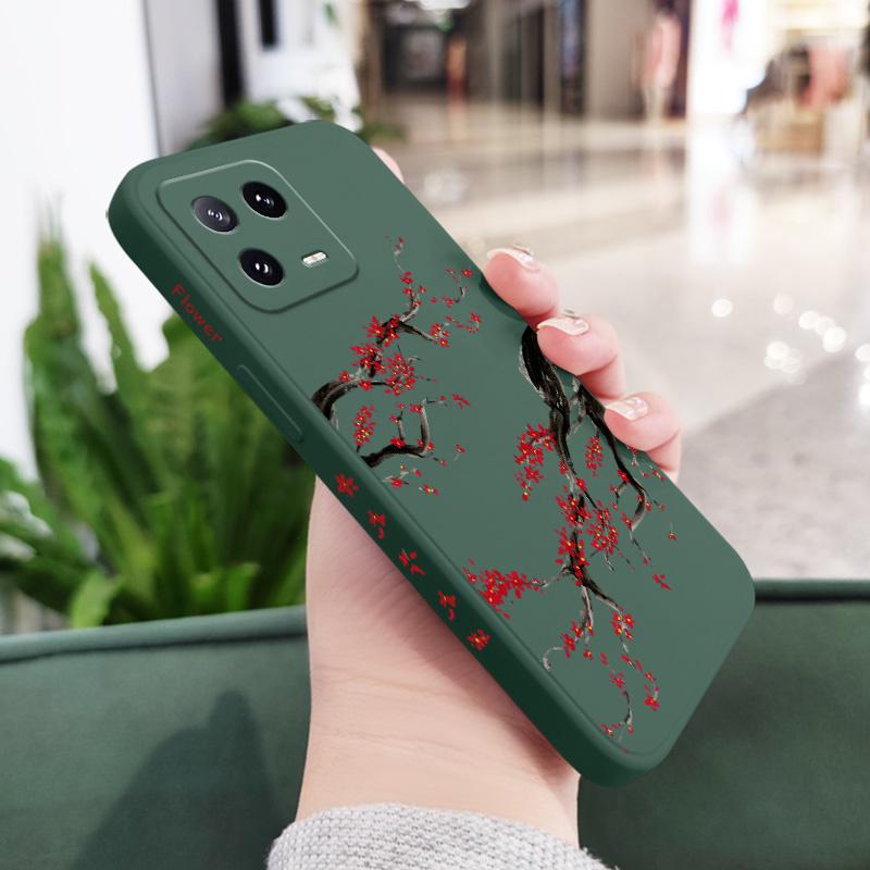 Cold Plum Snow Phone Case For Xiaomi Mi 15 14 14T 13 13T 12 12X 12T 12S 11 11T 10 10T 9 9T Pro Lite Liquid Silicone Cover
