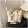 Woven Fashionable Large-capacity Splicing Shoulder Bag Summer New Leisure Bag Simple Tote Bag
