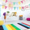 5pcs pennant bunting set, multi-color imitation linen, suitable for birthday parties, weddings, classrooms, holiday decorations