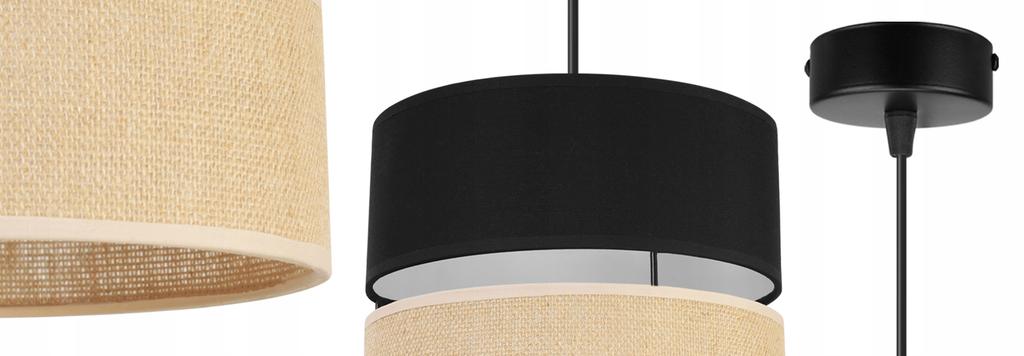 Hanging Lamp, Ceiling Chandelier, Lampshade 20Cm, Black