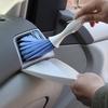 Car Vent Cleaning Brush with Dust Tray Soft Bristle Interior Detail Tool for Dashboard Air Conditioner Auto Detailing Brush