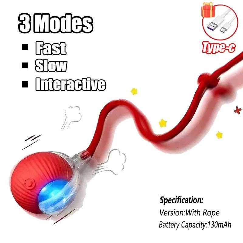 Interactive Cat Toys Automatic Rolling Ball Fake Tail Rechargeable Electric Pet Interactive Toy Dog Training Imitate Mouse Tail