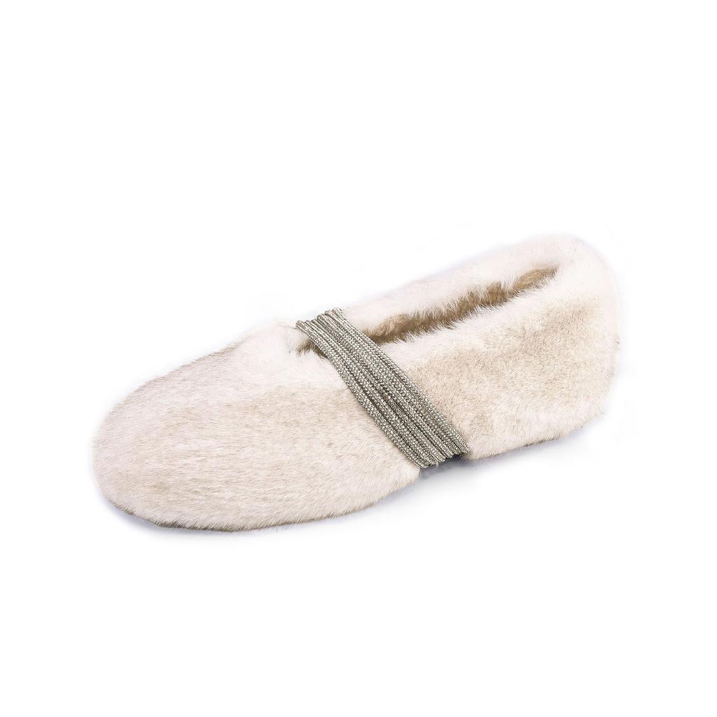 Winter New Thick-soled Fluffy Shoes Women Wear Fashionable Warm Cotton Shoes Korean Version Versatile Sparkling One-word Women's Shoes