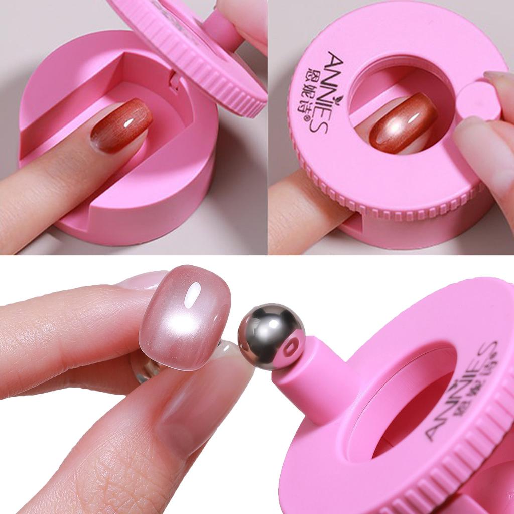 Automatic Nail Magnet Tool for Cat Eye Gel Nail Polish Rotating Strong Magnet Wide Light Glass Bead Effect DIY Magnetic Tool