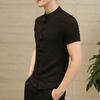 Men Summer Shirt Stand Collar Short Sleeve Solid Color Slim Fit Knot Buttons Daily Wear Chinese Traditional Clothes Vintage Chinese Style Men Top Men