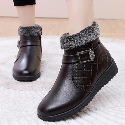 Dames Enkellaarsjes Winter Dames Schoenen Pluche Warme Katoenen Schoenen Mama Korte Laarsjes Mode Platform Comfort Waterdicht Botas Mujer