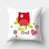 Owl Flower Decorative Pillowcase Living Room Office Home Pillowcase Car Ornaments