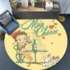 Betty Boop Round Area Rug,Carpet Rug for Living Room Bedroom Sofa Playroom Decor,Non-slip Floor Mat