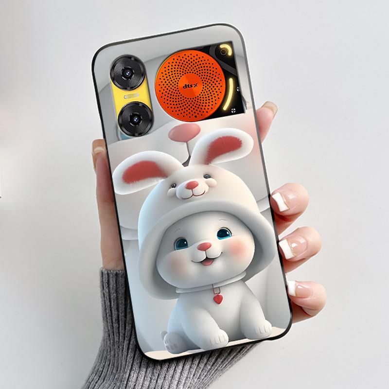 Case For ZTE Nubia Music 2 Z2460 Z2353 Music2 Phone Case Cute Rabbit Black Cover For ZTE Nubia Music Soft TPU Silicone Casing