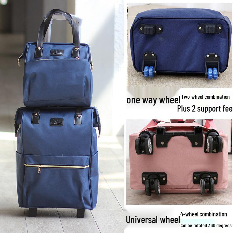 Lightweight Universal Wheeled Backpack: Large Capacity, Double Shoulder, Handheld, Travel-Friendly Luggage Bag