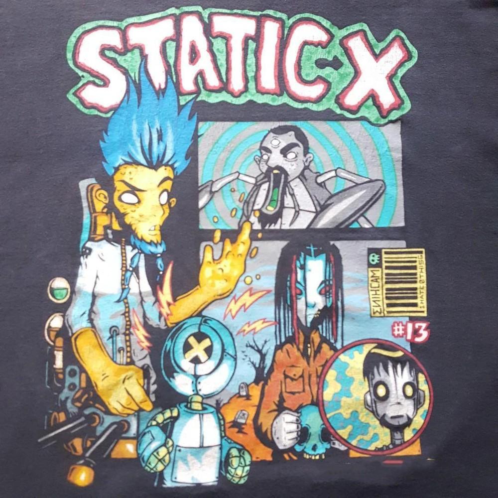 Мужская черная хлопковая футболка группы Static-X Размер S-5XL Горячая унисекс футболка S