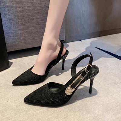 Women's Sandals 2024 Spring Summer New Pointed High Heels Fashion Sexy Stiletto Heel Hollow Solid Elegant Party Dress Sandals