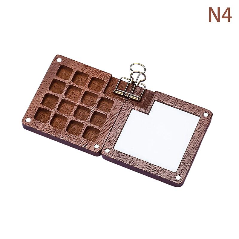 

Mini Nail Art Practice Paint Palette 8 Grid Professional Empty Wooden Nail Art Paint Palette Tray Art Painting Practice Supplies as the picture