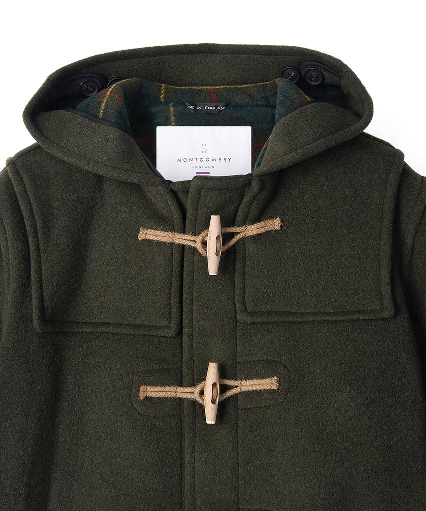 Montgomery Classic Fit Duffle Coat With Wooden - Olive