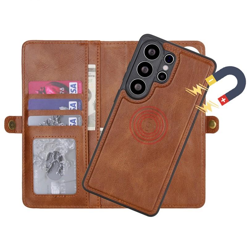 For Magsafe 2 in 1 Magnet Removable Wallet Flip Case For Samsung Galaxy S26 Ultra S22 S23 S24 S25 Plus Retro Leather Book Cover