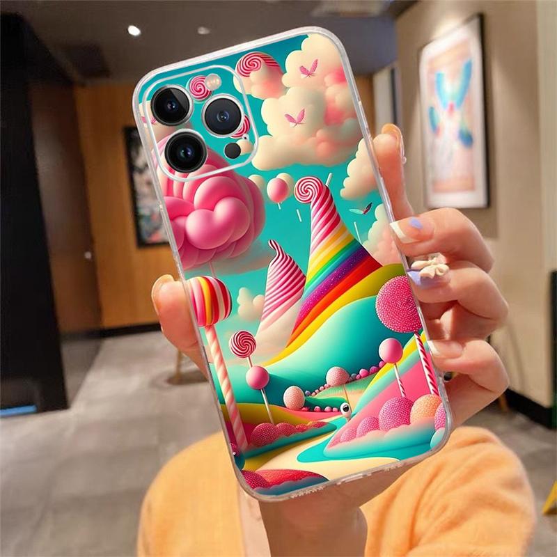 Cute Candyland Phone Case For Iphone 15 14 Pro Max 13 12 11 Pro Max XSMax XR 12 13 Mini 14 Plus