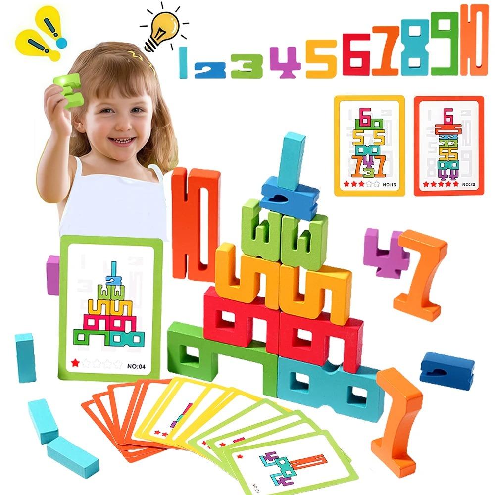 Wooden Digital Building Blocks Creative Puzzle Stacking Toys Montessori Educational Toys for Kids Preschool Learning Activities