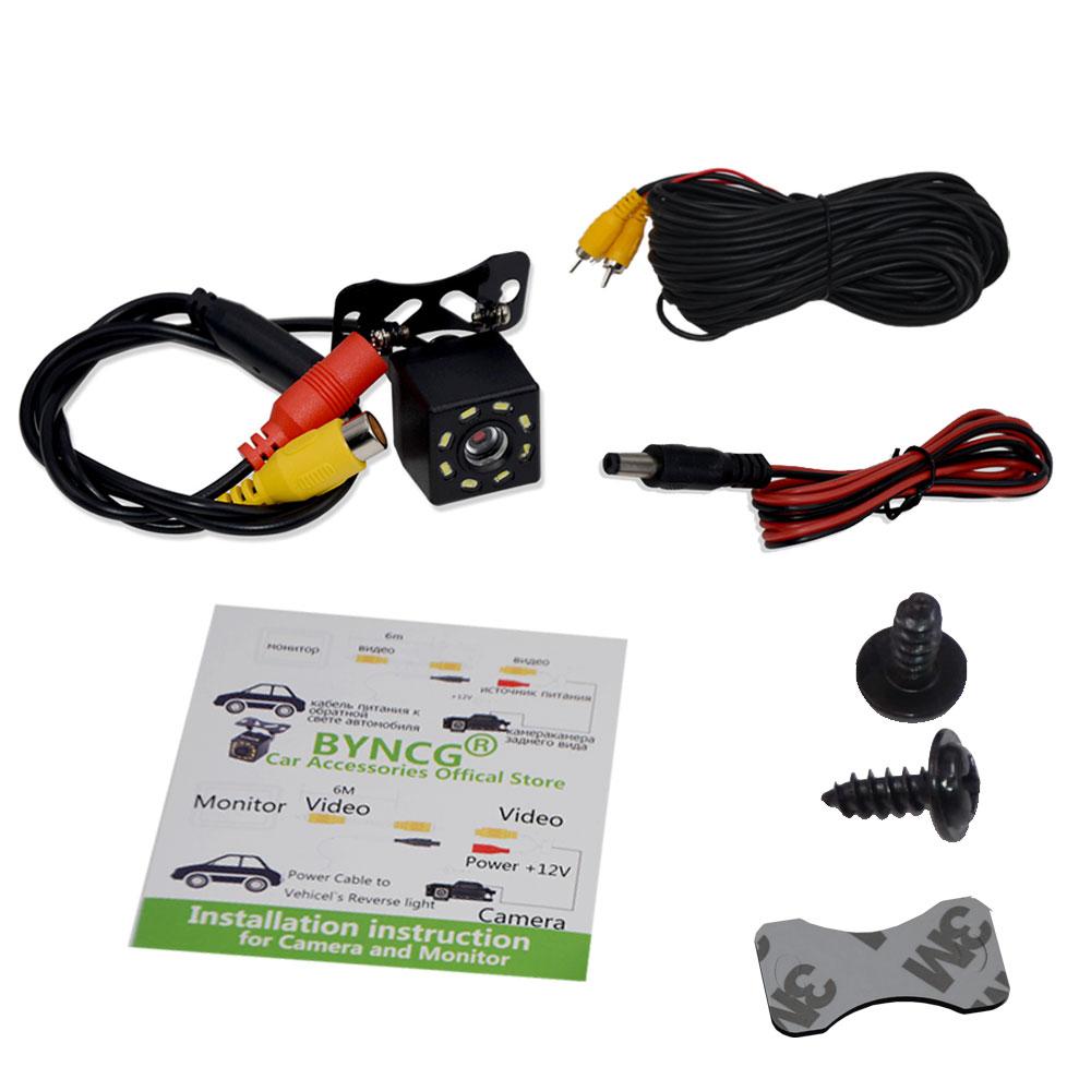 

Автомобильная камера заднего вида 8 светодиодов ночного видения Реверсивный автопарковочный монитор CCD Водонепроницаемое HD-видео оранжевый