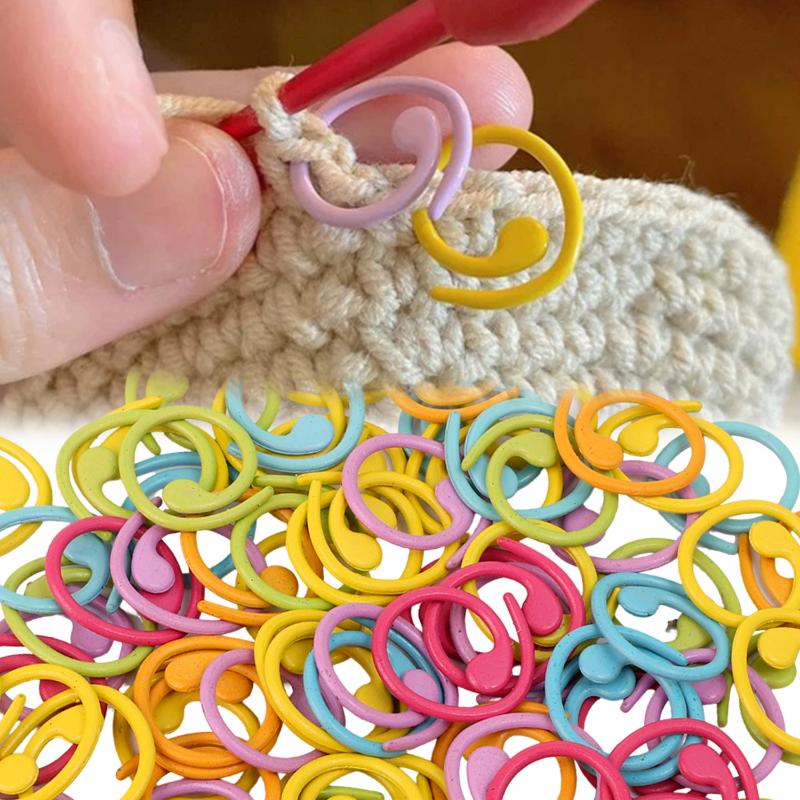 20/200x Marker Rings Metal Stitching Marker Crochet Locking Colorful Stitching Marker Rings Knitting Crocheting Accessories