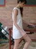 Elssibeui Cotton Flat Mini Dress_White