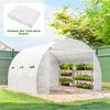 Greenhouse Film 3 X 3 M, Waterproof Polyethylene Film with Roll-up Door, 6 Windows, UV Protection, White
