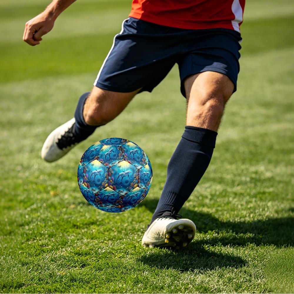 1pc Underwater Paradise Theme Soccer Ball Football, Size 5, Lightweight PVC, Outdoor Training Soccer Ball,Sports Gift t61481