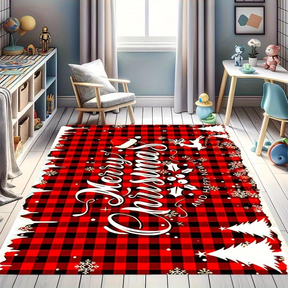 Christmas Gingerbread Wreath Area Rug Pastel Pink Snowflake Bow Carpet for Apartment Living Space Decoration